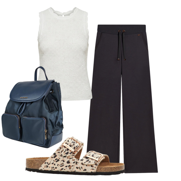 Outfit donna - Total look #2442308. Stile Basic per Tutti i giorni. Abbinamento con zaini, ciabatte, pantaloni, canottiere.