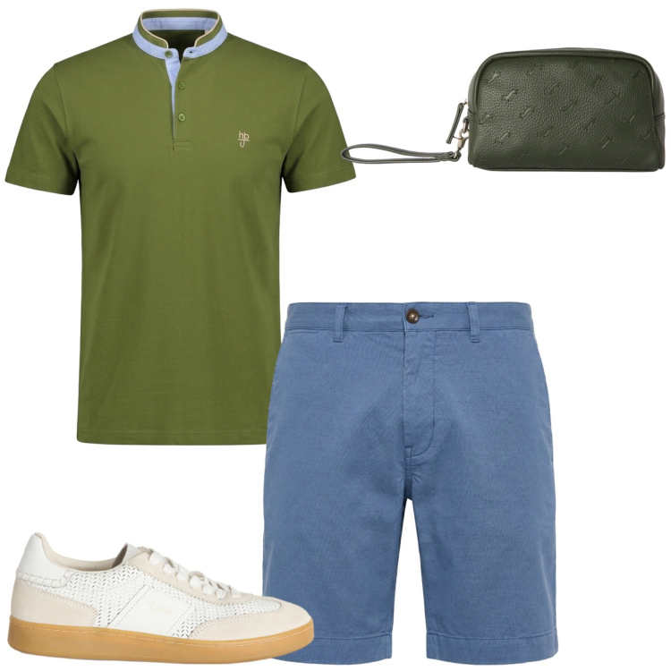 Outfit uomo - Total look #2442394. Stile Casual per Tutti i giorni. Abbinamento con sneakers, bermuda, polo, borse sportive.