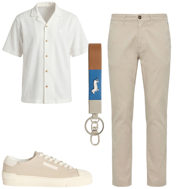 Outfit uomo - Total look #2442406. Stile Casual per Tutti i giorni. Abbinamento con portachiavi, sneakers, pantaloni, camicie a manica corta.