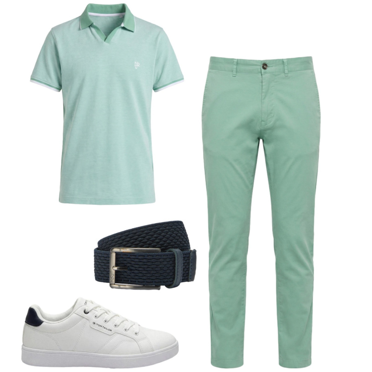 Outfit uomo - Total look #2442421. Stile Casual per Tutti i giorni. Abbinamento con sneakers, pantaloni, cinture, polo.