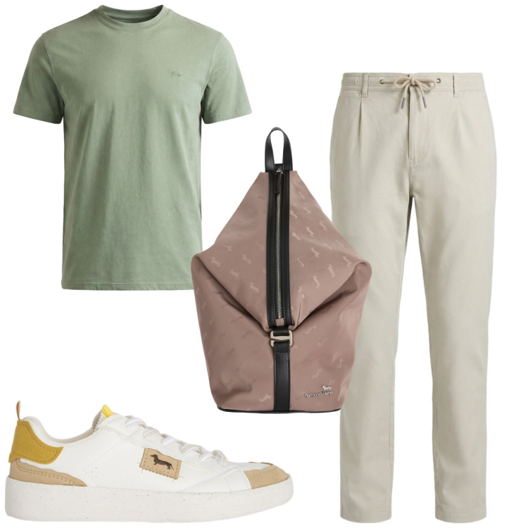 Outfit uomo - Total look #2442424. Stile Casual per Tutti i giorni. Abbinamento con sneakers, borse sportive, t-shirt, pantaloni.