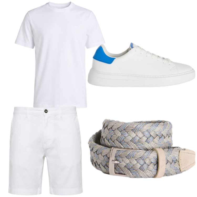 Outfit uomo - Total look #2442518. Stile Trendy per Ufficio. Abbinamento con sneakers, t-shirt, bermuda, cinture.