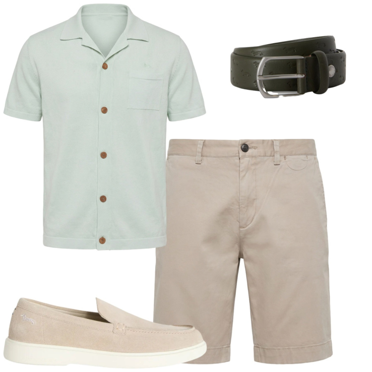 Outfit uomo - Total look #2442716. Stile Casual per Tutti i giorni. Abbinamento con scarpe stringate, bermuda, camicie a manica corta, cinture.