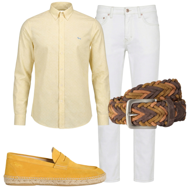 Outfit uomo - Total look #2442729. Stile Casual per Tutti i giorni. Abbinamento con jeans, espadrillas, camicie, cinture.