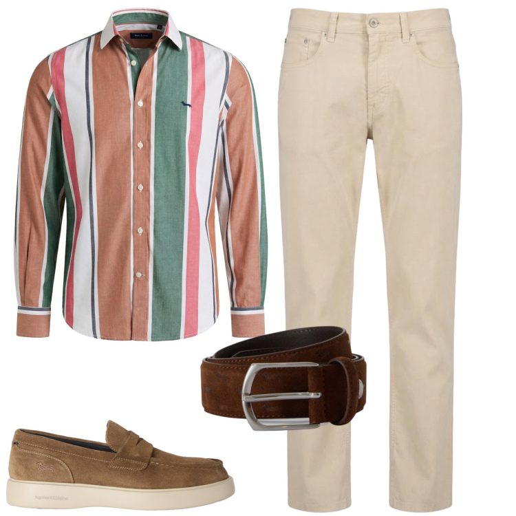 Outfit uomo - Total look #2442739. Stile Urban per Tutti i giorni. Abbinamento con pantaloni, camicie, scarpe stringate, cinture.
