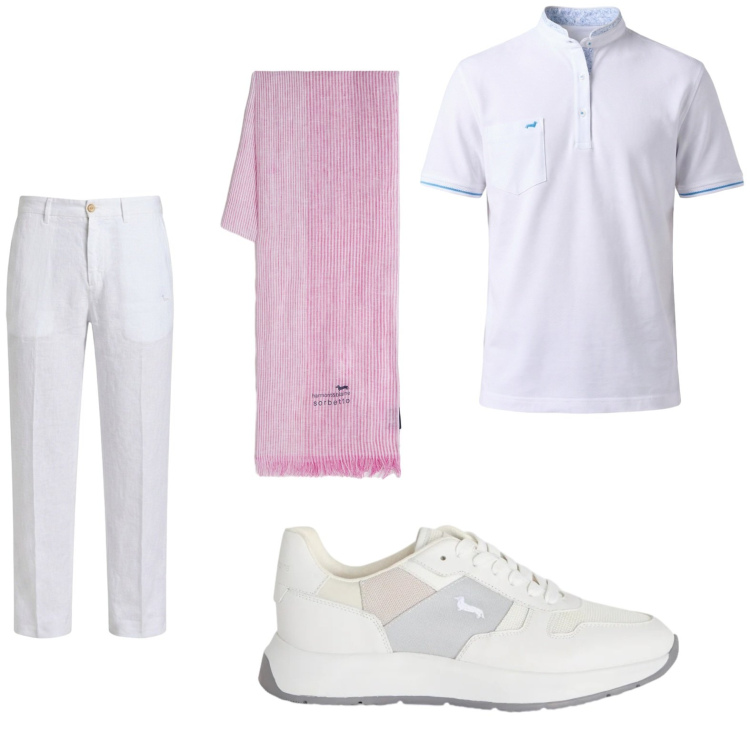 Outfit uomo - Total look #2442742. Stile Casual per Tutti i giorni. Abbinamento con sneakers, sciarpe, polo, pantaloni chino.