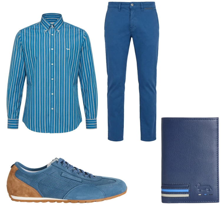 Outfit uomo - Total look #2442770. Stile Trendy per Tutti i giorni. Abbinamento con pantaloni, portafogli, sneakers, camicie.