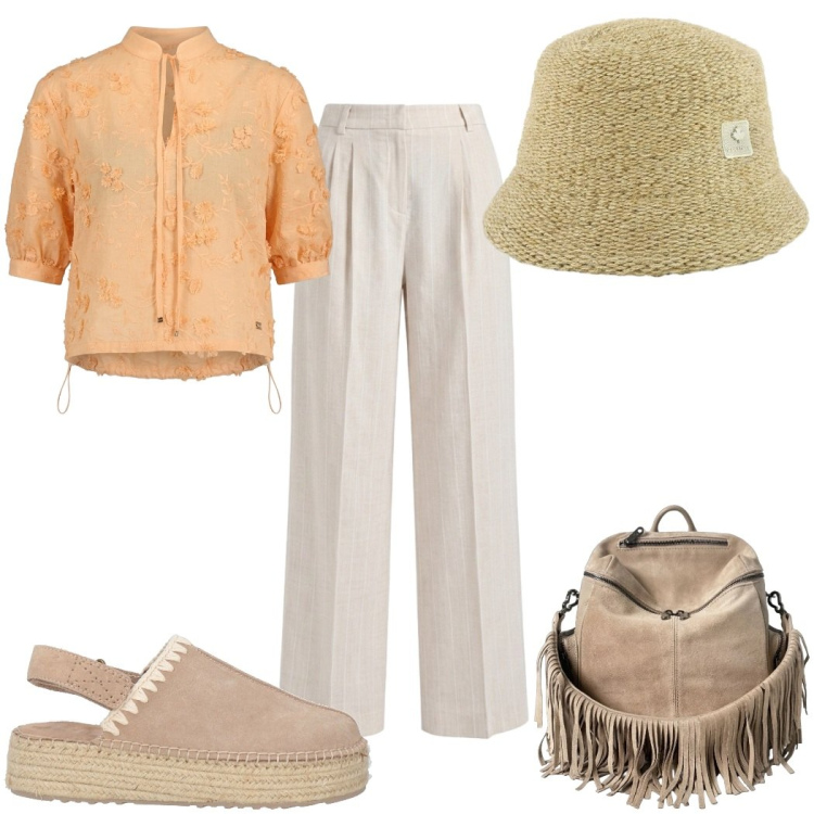 Outfit donna - Total look #2442810. Stile Etnico per Tutti i giorni. Abbinamento con espadrillas, bluse, pantaloni, zaini, cappelli.