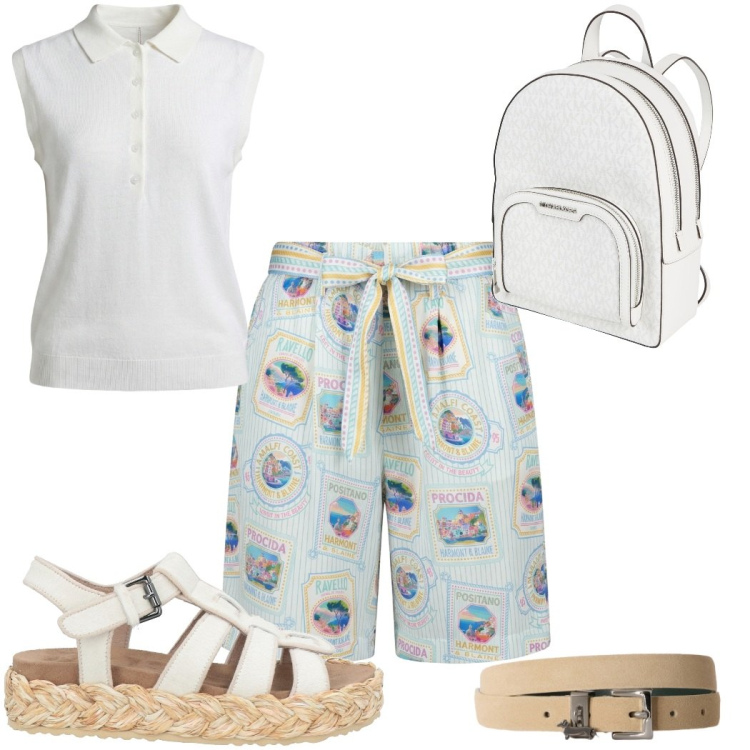 Outfit donna - Total look #2442812. Stile Romantica per Tutti i giorni. Abbinamento con espadrillas, zaini, polo, bermuda, cinture.