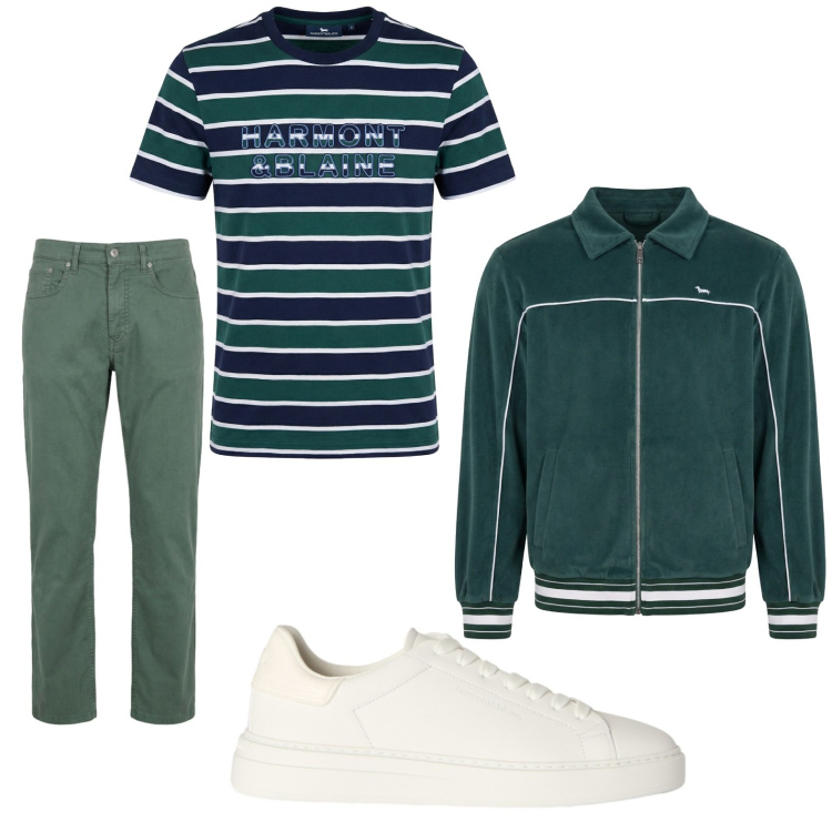 Outfit uomo - Total look #2442837. Stile Trendy per Sport. Abbinamento con felpe, pantaloni, t-shirt, sneakers.