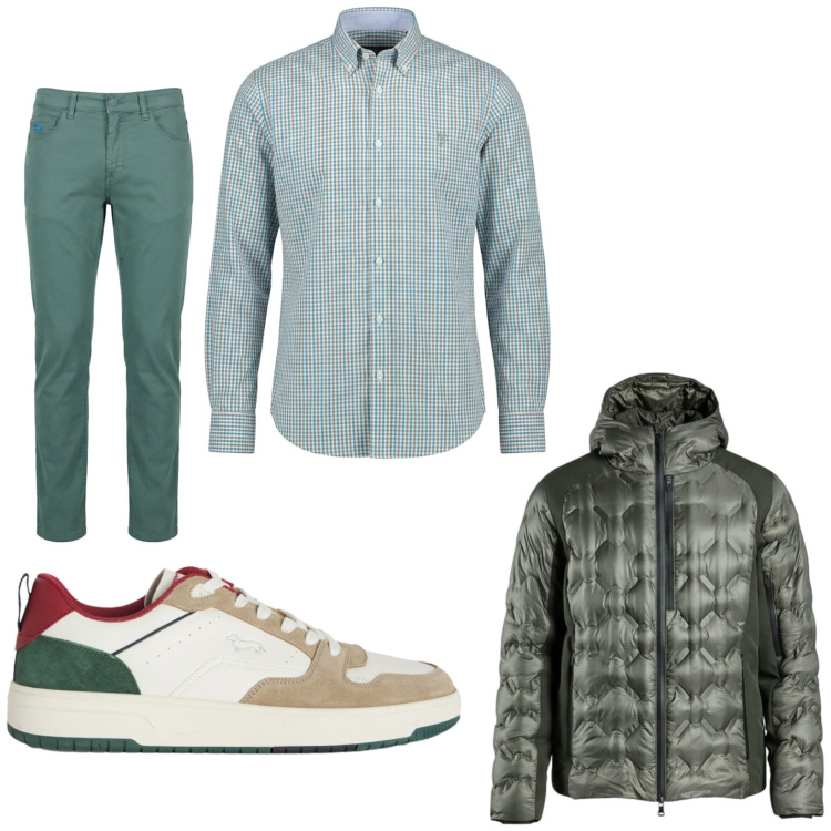 Outfit uomo - Total look #2442844. Stile Trendy per Tutti i giorni. Abbinamento con sneakers, pantaloni, camicie, piumini.