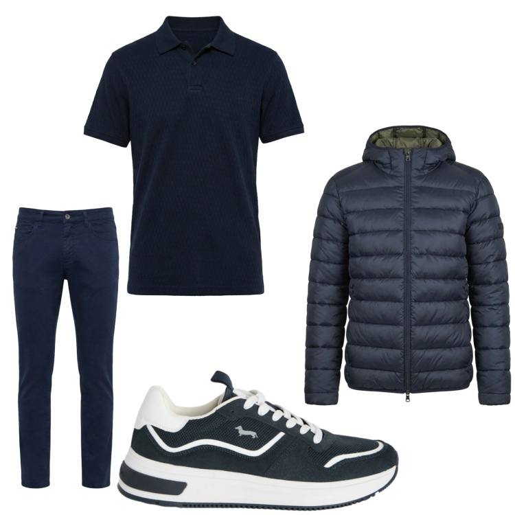 Outfit uomo - Total look #2442848. Stile Trendy per Tutti i giorni. Abbinamento con sneakers, pantaloni, polo, giacche.