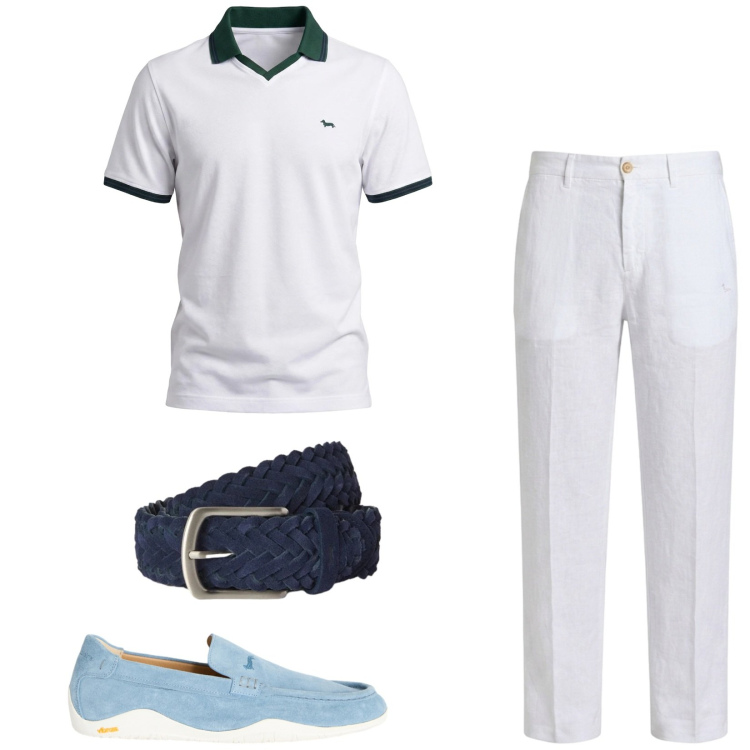 Outfit uomo - Total look #2442849. Stile Casual per Tutti i giorni. Abbinamento con polo, scarpe stringate, pantaloni chino, cinture.