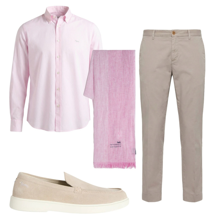 Outfit uomo - Total look #2442876. Stile Business/Elegante per Serata speciale. Abbinamento con scarpe stringate, camicie, sciarpe, pantaloni chino.