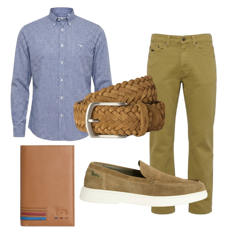 Outfit uomo - Total look #2442882. Stile Casual per Tutti i giorni. Abbinamento con camicie, portafogli, scarpe stringate, cinture, jeans.