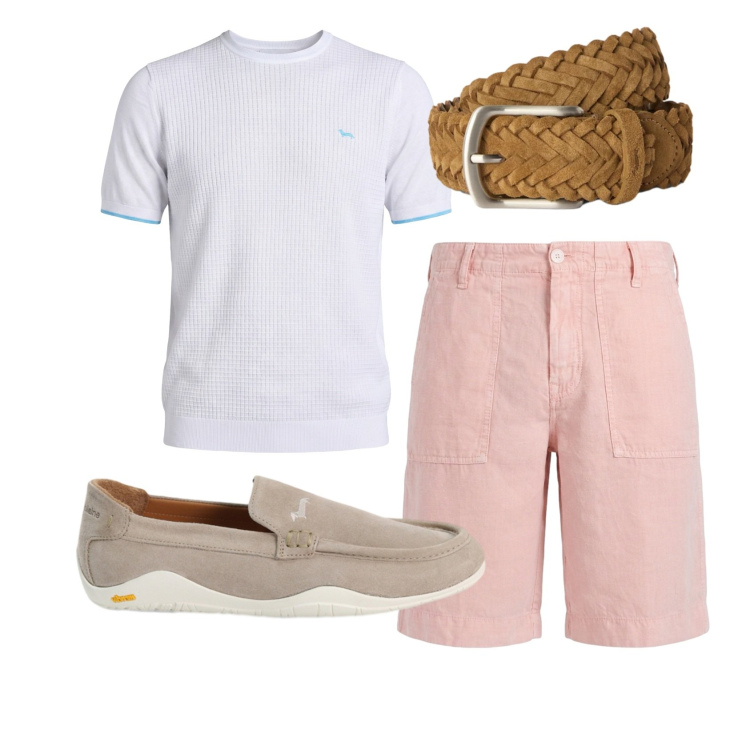 Outfit uomo - Total look #2442908. Stile Casual per Tutti i giorni. Abbinamento con t-shirt, scarpe stringate, bermuda, cinture.