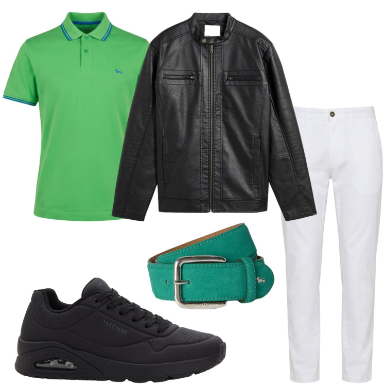 Outfit uomo - La polo versatile. Stile Trendy per Tutti i giorni. Abbinamento con sneakers, giacche, pantaloni, polo, cinture.
