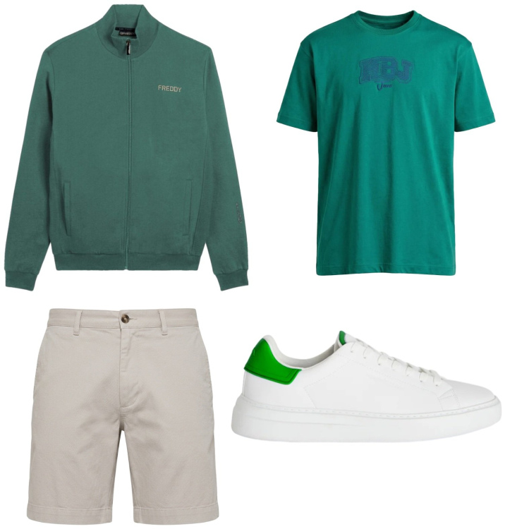 Outfit uomo - Easy. Stile Casual per Tutti i giorni. Abbinamento con sneakers, t-shirt, bermuda, felpe.