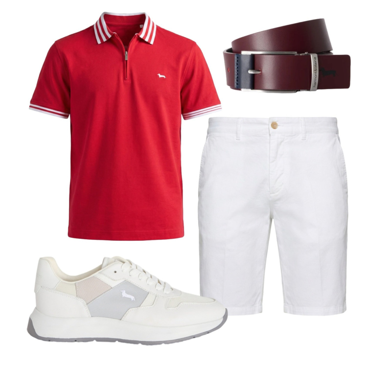Outfit uomo - Total look #2442971. Stile Casual per Tutti i giorni. Abbinamento con sneakers, polo, bermuda, cinture.
