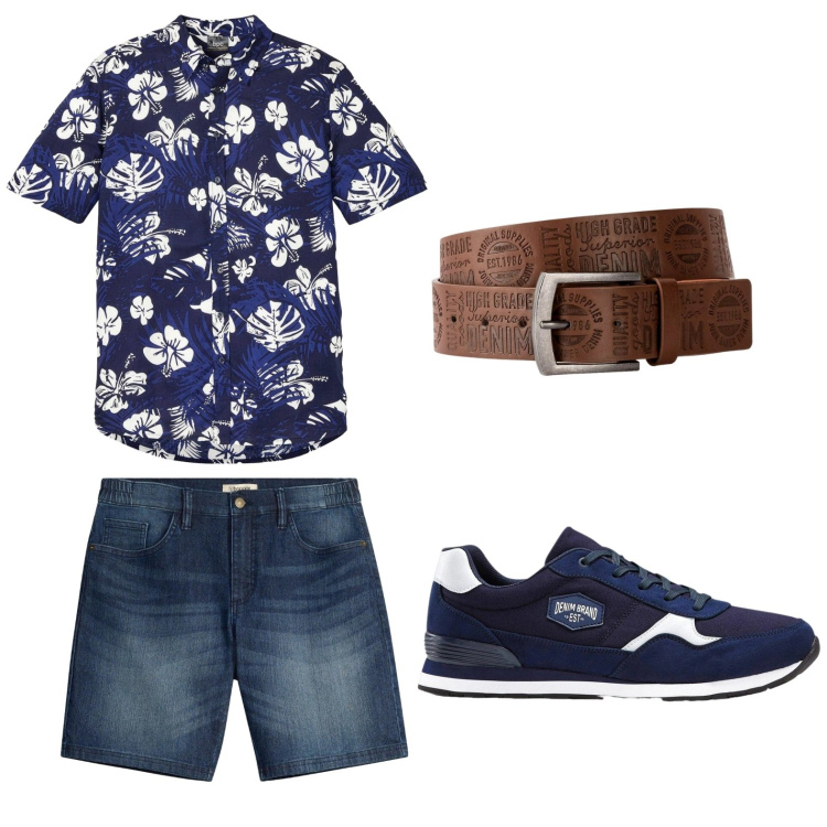 Outfit uomo - Total look #2443053. Abbinamento con sneakers, cinture, shorts, camicie a manica corta.