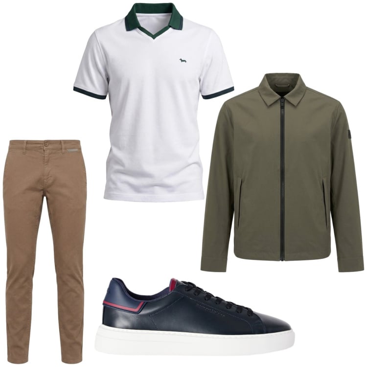Outfit uomo - Total look #2443195. Stile Trendy per Tutti i giorni. Abbinamento con polo, pantaloni, sneakers, cappotti.