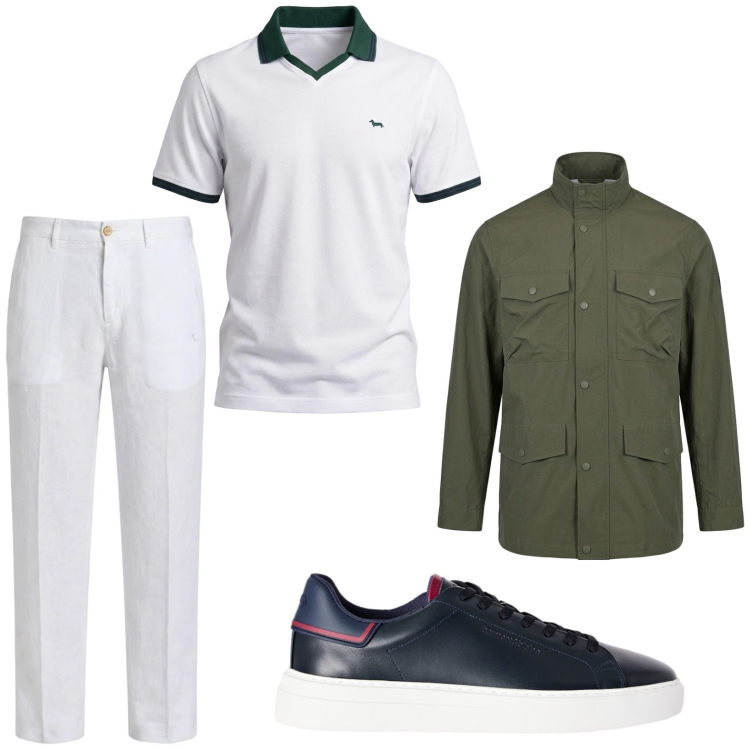 Outfit uomo - Total look #2443198. Stile Trendy per Tutti i giorni. Abbinamento con polo, pantaloni chino, sneakers, giacche.