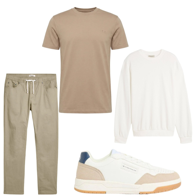 Outfit uomo - Total look #2443199. Stile Trendy per Tutti i giorni. Abbinamento con pantaloni, felpe, sneakers, t-shirt.