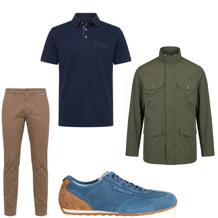 Outfit uomo - Total look #2443202. Stile Trendy per Tutti i giorni. Abbinamento con sneakers, pantaloni, polo, giacche.