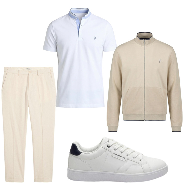 Outfit uomo - Total look #2443365. Stile Trendy per Tutti i giorni. Abbinamento con pantaloni, sneakers, polo, felpe.
