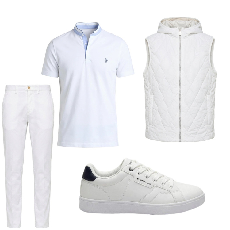Outfit uomo - Total look #2443374. Stile Trendy per Tutti i giorni. Abbinamento con sneakers, piumini, polo, pantaloni chino.
