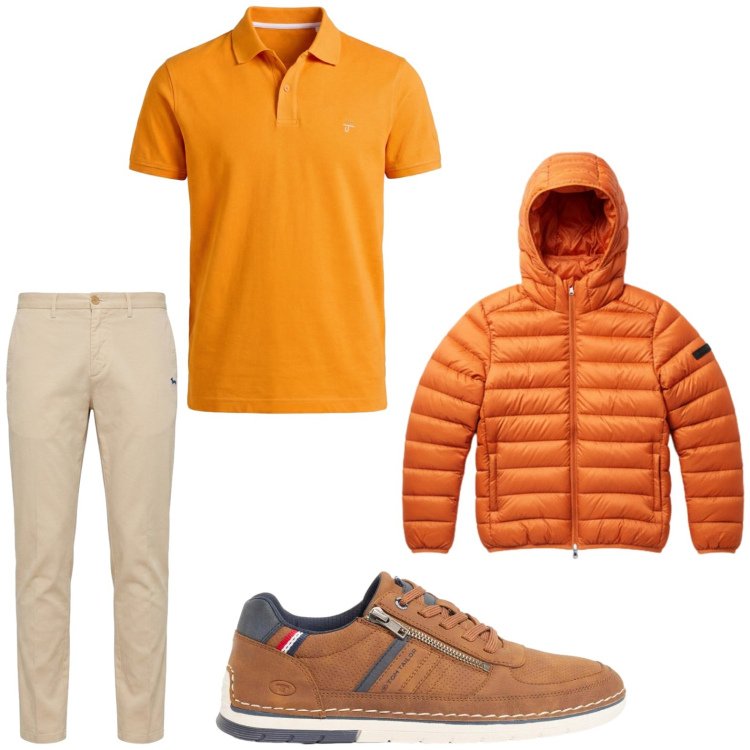 Outfit uomo - Total look #2443379. Stile Trendy per Tutti i giorni. Abbinamento con sneakers, polo, pantaloni chino, bomber.