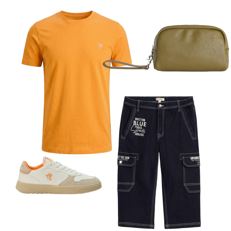 Outfit uomo - Total look #2443432. Stile Casual per Tutti i giorni. Abbinamento con jeans, borse sportive, sneakers, t-shirt.