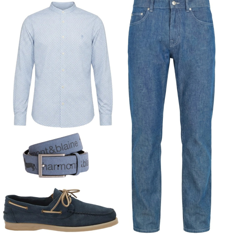 Outfit uomo - I jeans leggeri in lino e cotone. Stile Trendy per Serata speciale. Abbinamento con jeans, scarpe stringate, camicie, cinture.