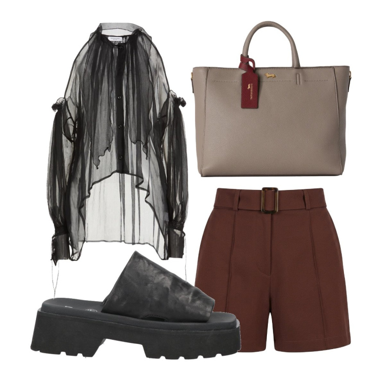 Outfit donna - Bon ton e’ sexy. Stile Sexy per Tutti i giorni. Abbinamento con camicie, sandali in pelle, borse a mano, shorts.