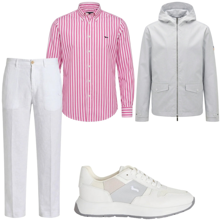 Outfit uomo - Righe fashion. Stile Trendy per Tutti i giorni. Abbinamento con sneakers, giacche, camicie, pantaloni chino.