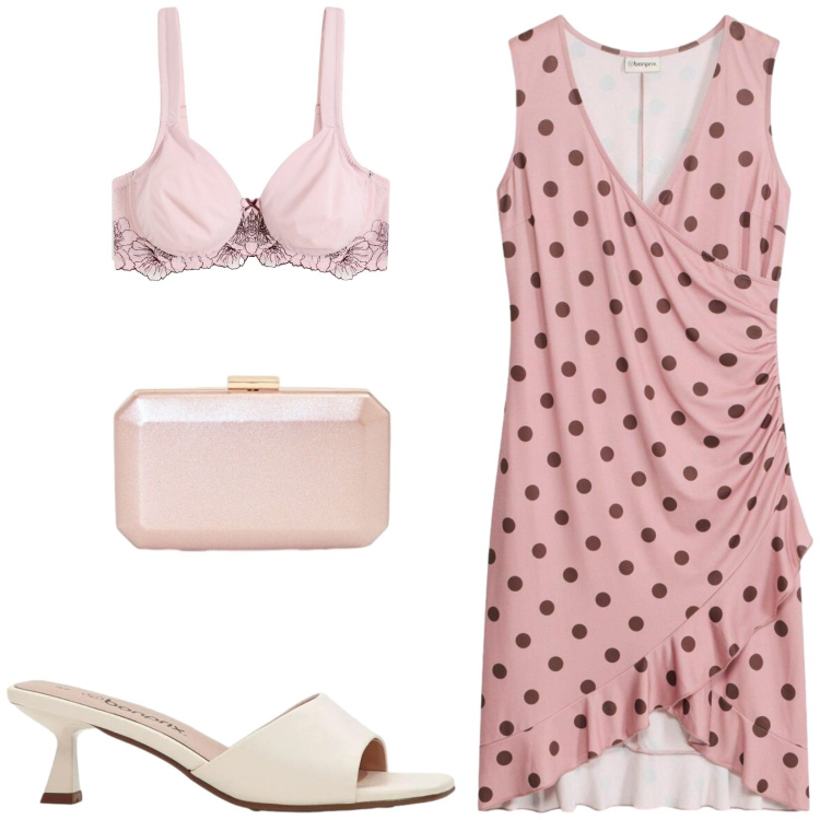 Outfit donna - Total look #2443579. Stile Vintage retrò per Serata fuori. Abbinamento con vestiti, sandali, reggiseni, pochette.