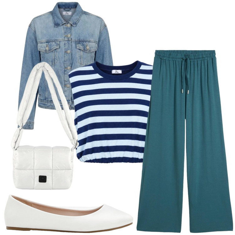 Outfit donna - Total look #2443585. Stile Casual per Tutti i giorni. Abbinamento con ballerine, pantaloni, top, cappotti, borse a spalla.