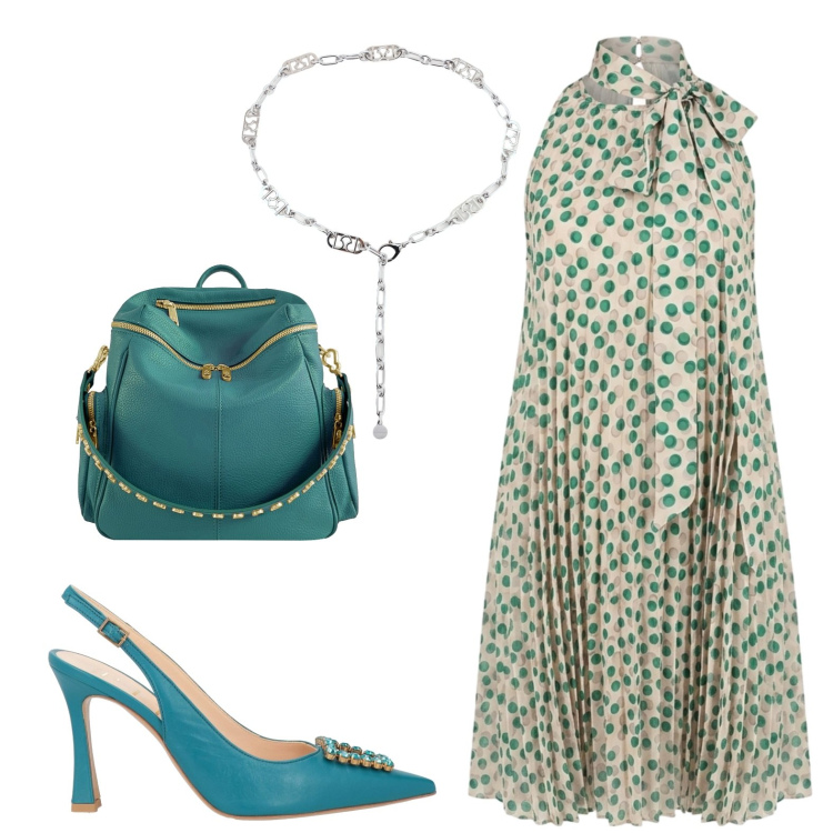 Outfit donna - Elegante. Stile Chic per Serata fuori. Abbinamento con décolleté, vestiti corti, cinture, zaini.