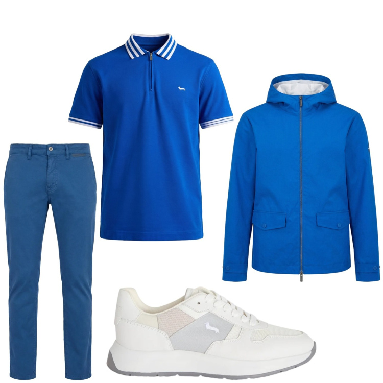 Outfit uomo - Total look #2443634. Stile Trendy per Tutti i giorni. Abbinamento con pantaloni, sneakers, polo, giacche.