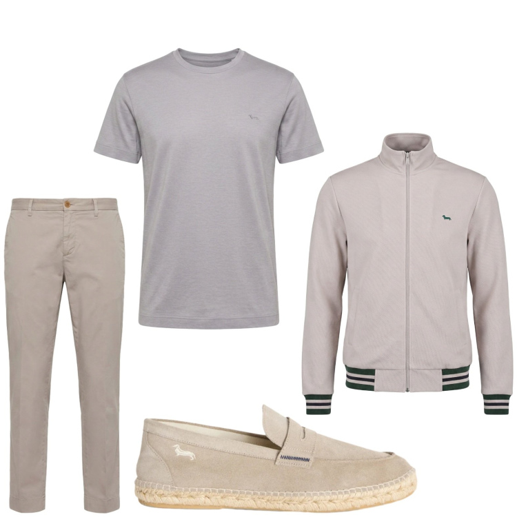 Outfit uomo - Total look #2443637. Stile Trendy per Tutti i giorni. Abbinamento con felpe, pantaloni chino, espadrillas, t-shirt.