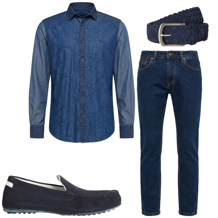 Outfit uomo - Casual chic a luglio. Stile Casual per Tutti i giorni. Abbinamento con scarpe stringate, pantaloni, camicie, cinture.