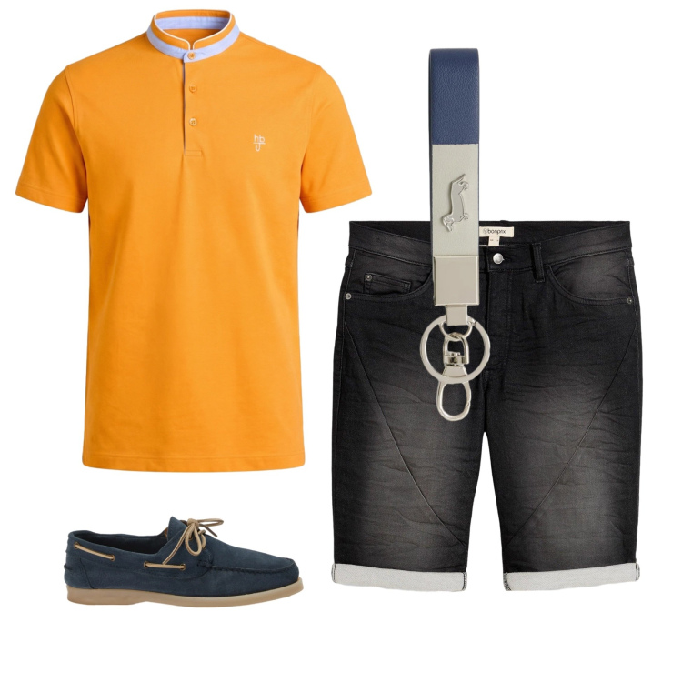Outfit uomo - Total look #2443659. Stile Casual per Tutti i giorni. Abbinamento con portachiavi, scarpe stringate, polo, bermuda.