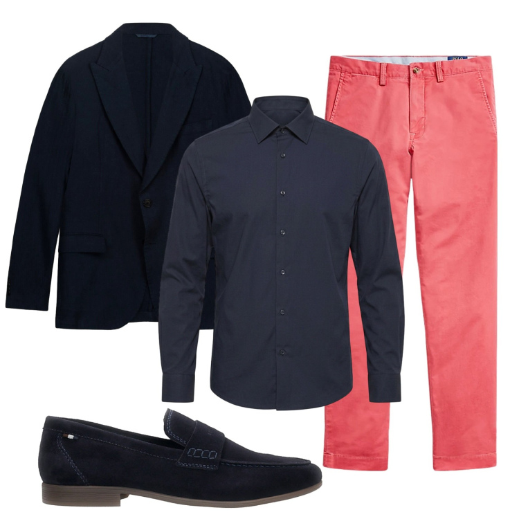 Outfit uomo - Total look #2443691. Stile Business/Elegante per Cerimonia. Abbinamento con giacche, camicie, pantaloni, scarpe stringate.