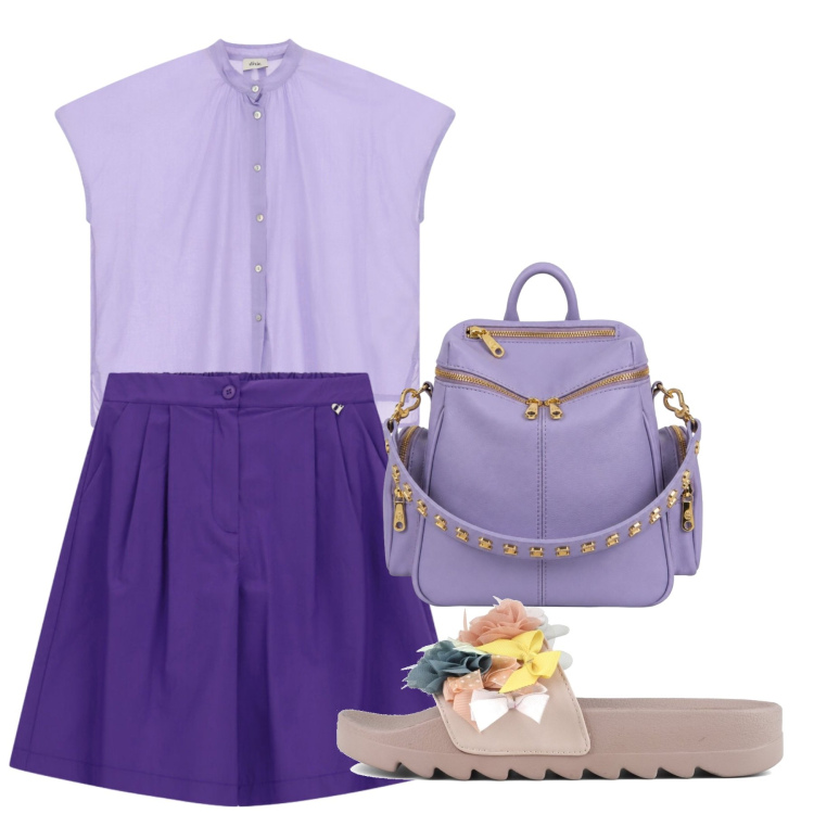 Outfit donna - Elisendra: l\'arte dell\'accessorio. Stile Bon Ton per Tutti i giorni. Abbinamento con camicie a manica corta, shorts, zaini, ciabatte.