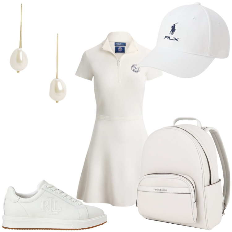 Outfit donna - Sport experince. Stile Sporty chic per Sport. Abbinamento con zaini, vestiti, sneakers, orecchini, cappelli.