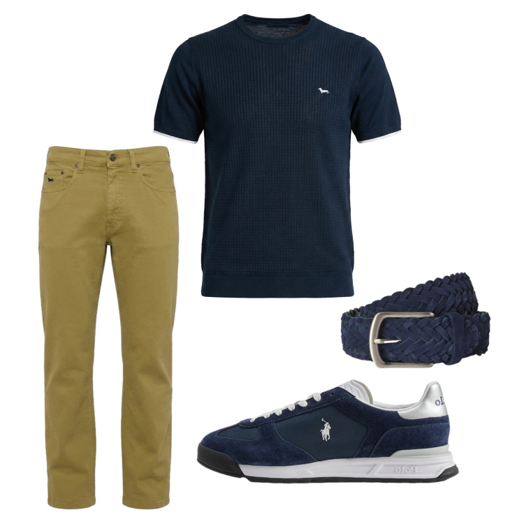 Outfit uomo - Total look #2444282. Stile Casual per Tutti i giorni. Abbinamento con t-shirt, jeans, cinture, sneakers.