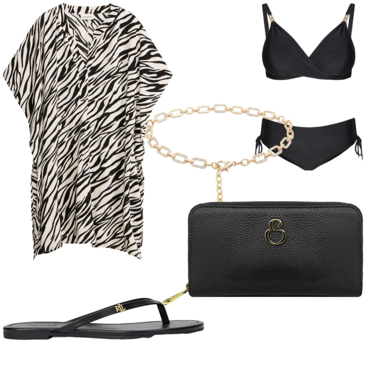 Outfit donna - Stilisa. Stile Chic per Mare. Abbinamento con vestiti da spiaggia, cinture, bikini, ciabatte, portafogli.