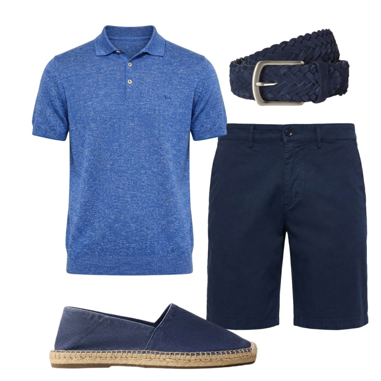 Outfit uomo - Total look #2444479. Stile Casual per Tutti i giorni. Abbinamento con bermuda, polo, cinture, espadrillas.