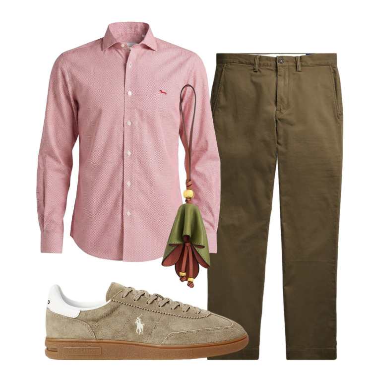 Outfit uomo - Total look #2444490. Stile Trendy per Tutti i giorni. Abbinamento con camicie, sneakers, pantaloni, portachiavi.