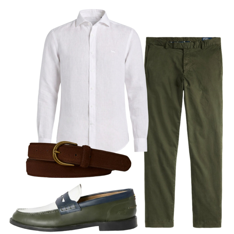 Outfit uomo - Total look #2444507. Stile Business/Elegante per Cerimonia. Abbinamento con scarpe stringate, camicie, cinture, pantaloni.
